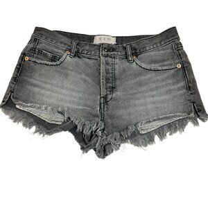 Free People "We The Free" Denim Fray Hem Shorts, Size 26